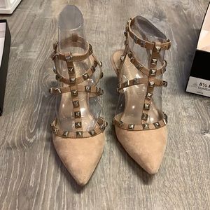 Bcbg generation nude studded heels